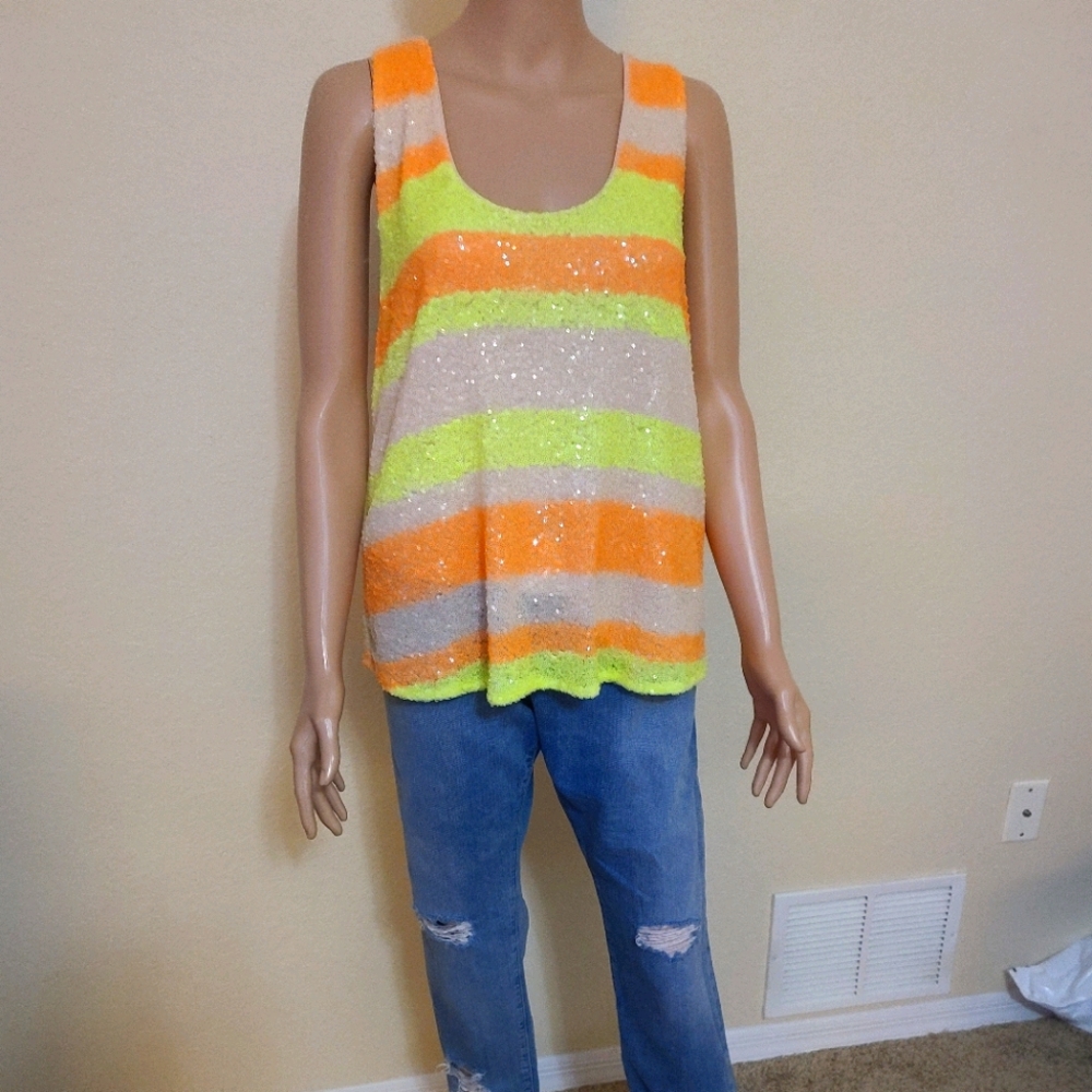 Sequin racerback tank top